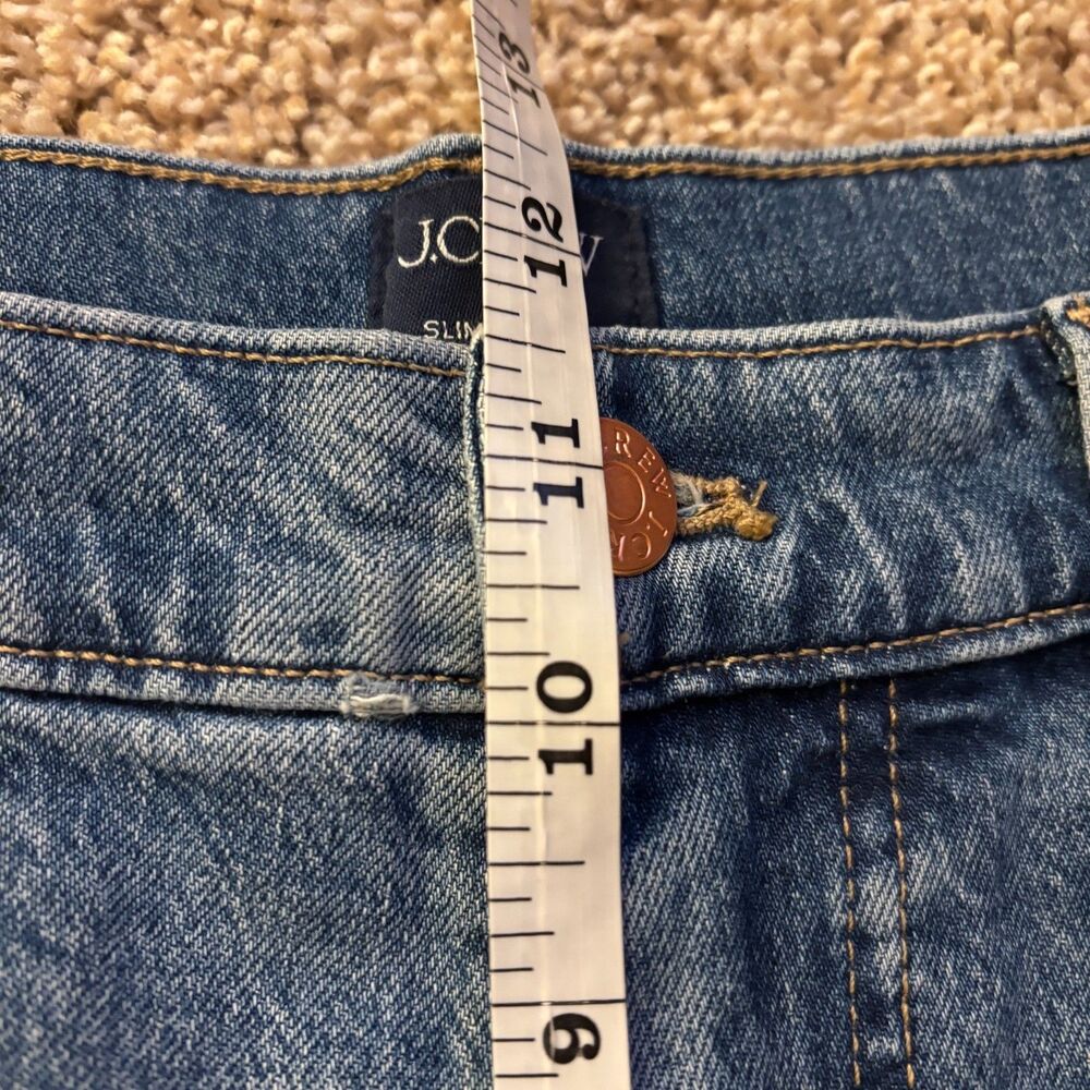 J. Crew Slim Barrel Jeans Womens 29P Blue Cotton Stretch High Rise Distressed - Picture 6 of 7